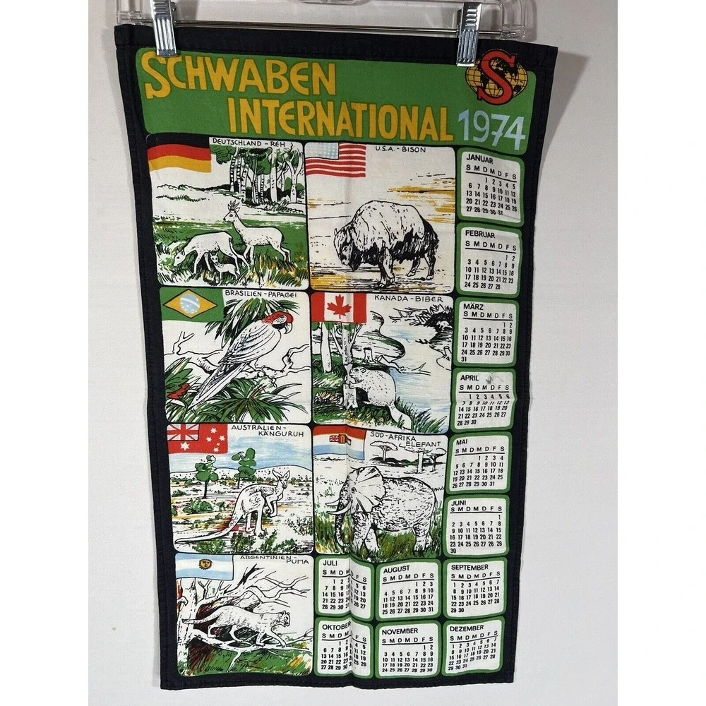 Schwaben International Tea Towel Vintage Mid Century Retro Kitchen Decor